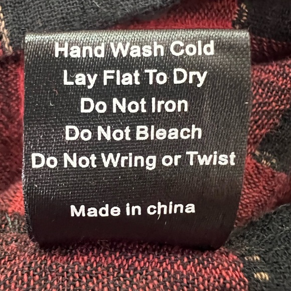 POL Red and Black Plaid Oversize Blazer Lightweight Double Breasted Long Jacket - Picture 16 of 17